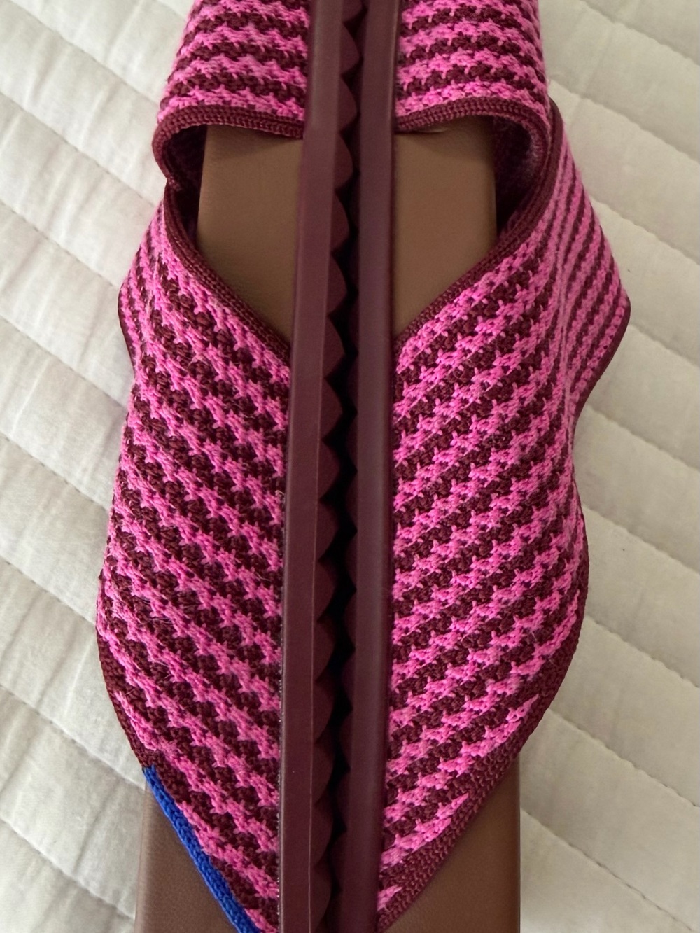 Rothys Brown & Pink Striped The Weekend Slide Women's Size 7 - Picture 6 of 12